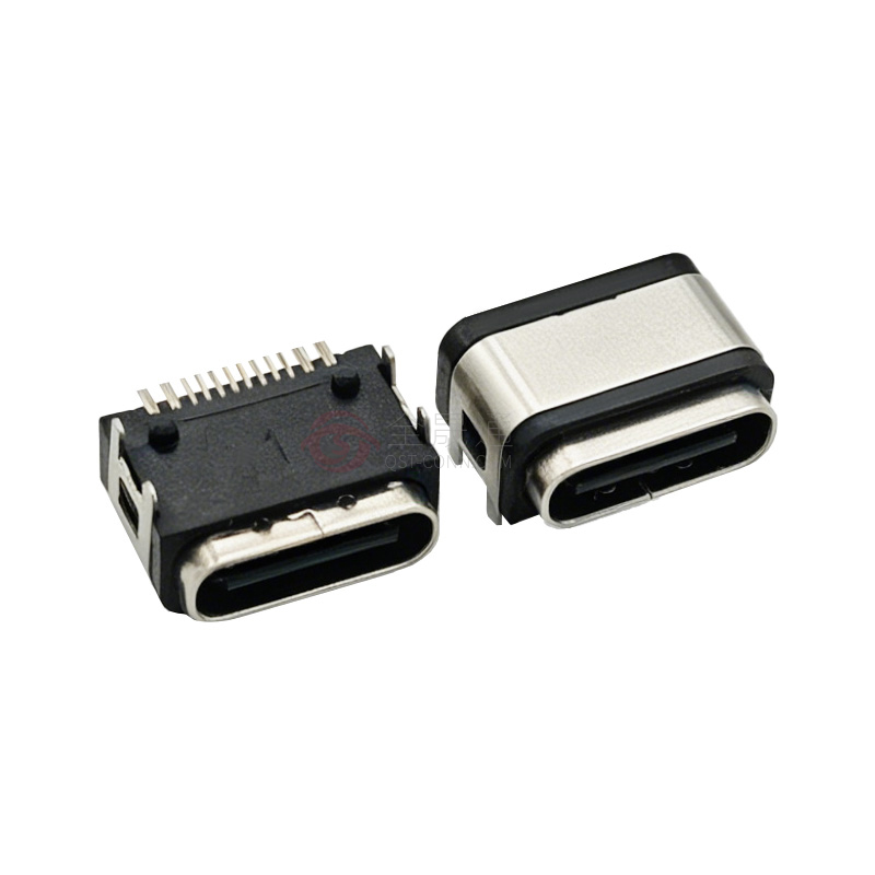 TYPE-C 母座 16 针 贴片式 IPX7 防水连接器